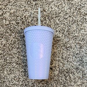 Starbucks Pastel Purple Textured Cup with Straw